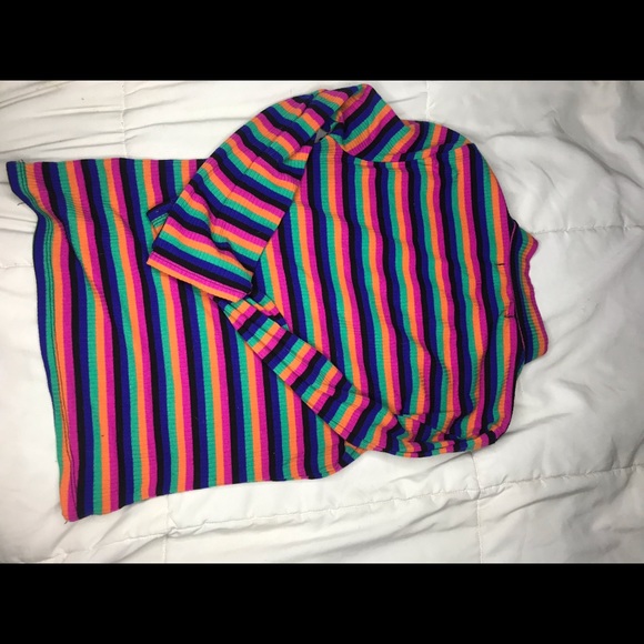 Almost Famous Tops - Colorful Striped Quarter-Zip turtle neck top❤️💙 Almost Famous Tops - Colorful Striped Quarter-Zip turtle neck top❤️💙